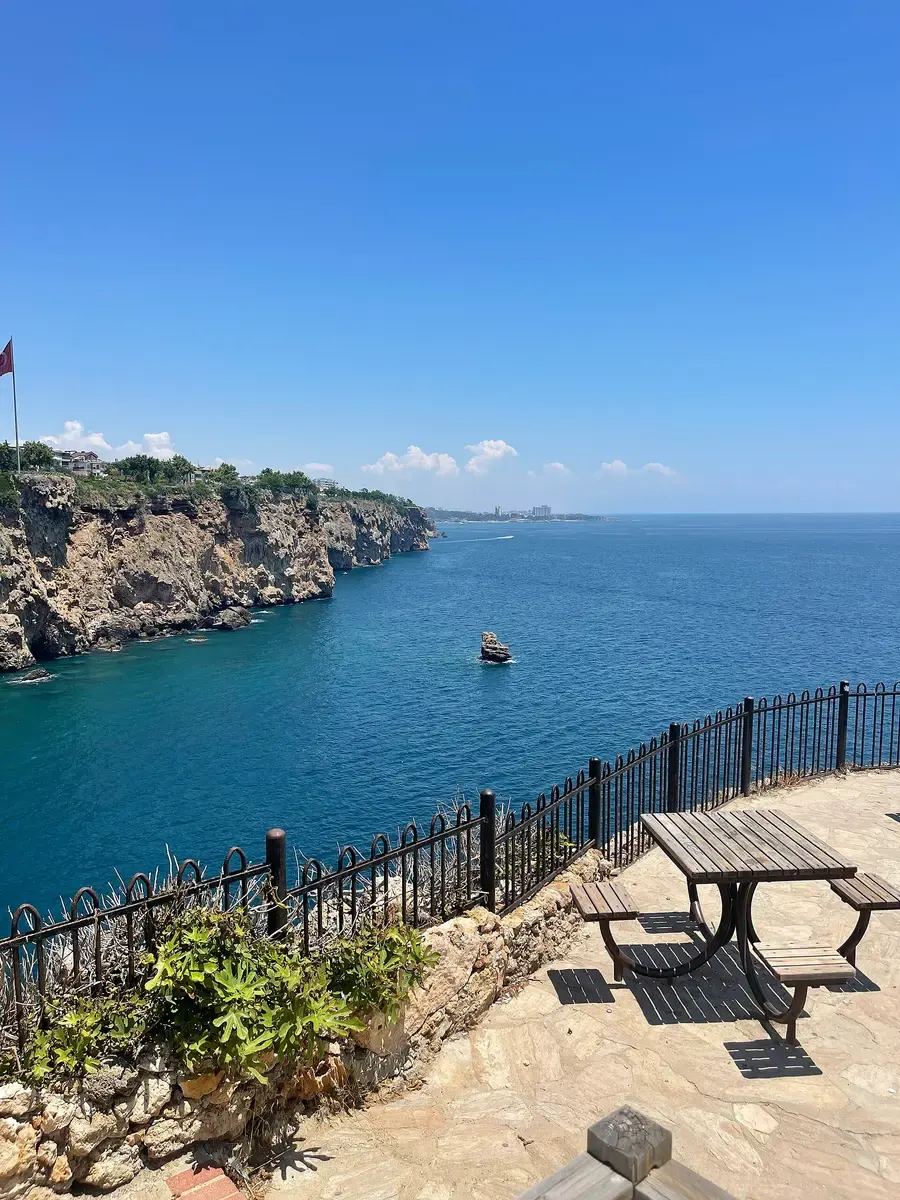 De kust van Lara bij Antalya, gezien vanaf de kliffen